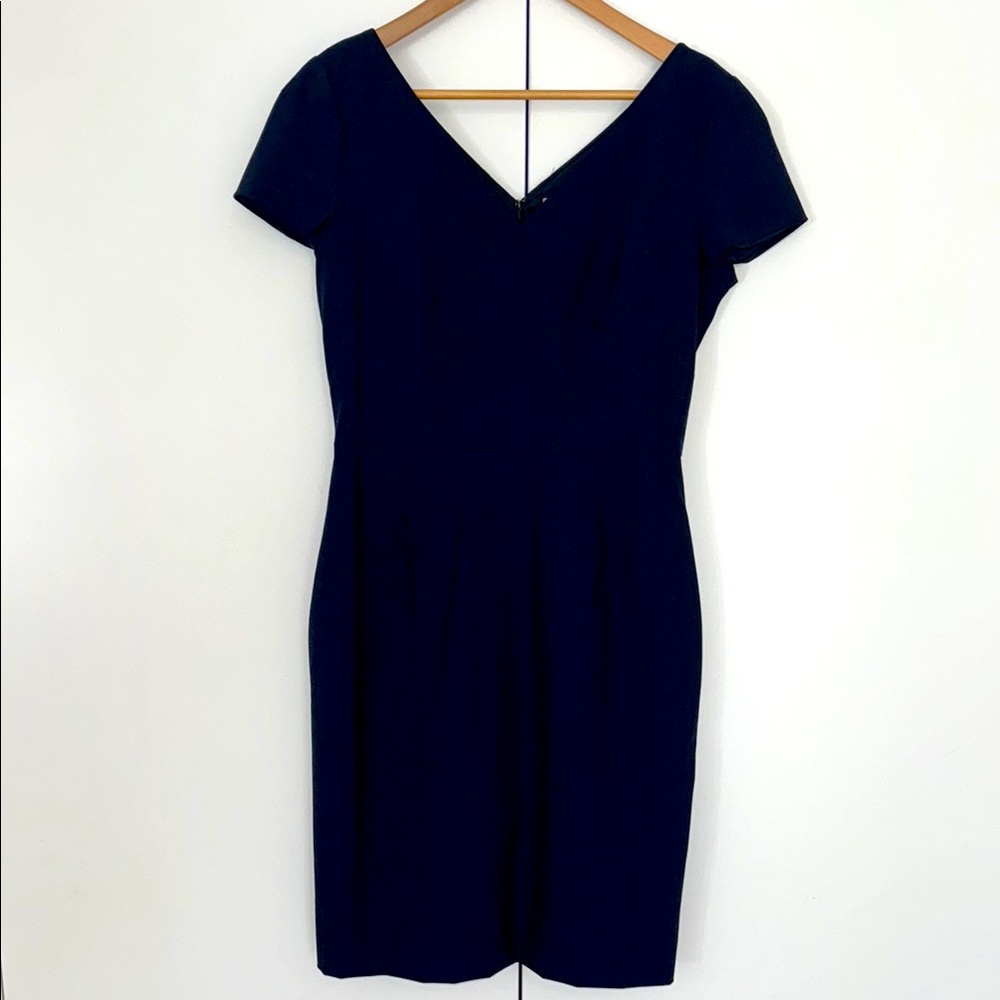 Banana Republic- Elegant Dark Navy V-Neck Dress